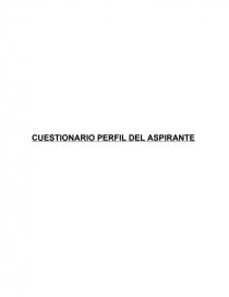 CUESTIONARIO PERFIL DEL ASPIRANTE. Página 1