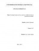 Tema: Investigar las tasas activas y pasivas y detallar los bancos privados del Ecuador.