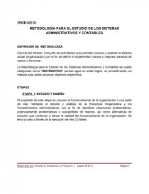 METODOLOGÍA PARA EL ESTUDIO DE LOS SISTEMAS ADMINISTRATIVOS Y CONTABLES.. Página 1