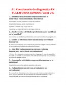 Cuestionario de diagnóstico EN PLATAFORMA EDMODO. Valor 2%