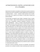 AUTOMATIZACION DEL CONTROL, UN PASO MÁS LEJOS DE LA PENUMBRA.