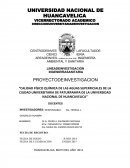 PROYECTO DE INVESTIGACION “CALIDAD FÍSICO QUÍMICA DE LAS AGUAS SUPERFICIALES DE LA CIUDAD UNIVERSITARIA DE PATURPAMPA DE LA UNIVERSIDAD NACIONAL DE HUANCAVELICA”