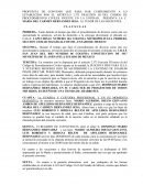 PROPUESTA DE CONVENIO QUE PARA DAR CUMPLIMIENTO A LO ESTABLECIDO