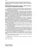 Recepción de Materia Prima, Materiales e Insumos y plazos de entrega de la documentación al departamento de contabilidad