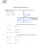 Represente en el mismo sistema coordenado los siguientes puntos expresados en coordenadas cartesianas.