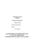 LAS REFORMAS INTRODUCIDAS EN LA LEY DE ADOPCIÓN INTERNACIONAL POR LA LEY 26/2015, DE MODIFICACIÓN DEL SISTEMA DE PROTECCIÓN A LA INFANCIA Y A LA ADOLESCENCIA.