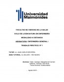 ASIGNATURA: ENFERMERÍA GENERAL I TRABAJO PRÁCTICO: Nº 1