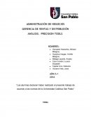 GERENCIA DE VENTAS Y DISTRIBUCIÓN ANÁLISIS: PRECISION TOOLS