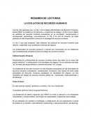LA EVOLUCION DE RECURSOS HUMANOS.
