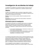Investigacion de accidentes de trabajo.