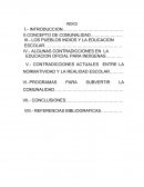 Algunas contradicciones en la educacion oficial para indigenas