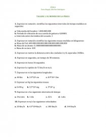 Taller fisica, 10mo grado.. Página 1