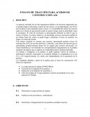 INFORME DE ENSAYO DE TRACCIÓN PARA ACEROS DE CONSTRUCCIÓN A36.