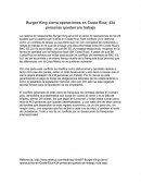 Burger King cierra operaciones en Costa Rica.