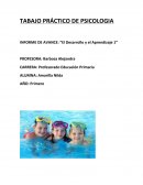 TABAJO PRÁCTICO DE PSICOLOGIA INFORME DE AVANCE: “El Desarrollo y el Aprendizaje 1”