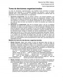 Toma de decisiones organizacionales.