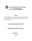 Rado De Satisfacción De La Madre En Relación A La Atención Del Personal De Salud