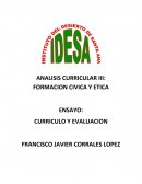 ENSAYO: CURRICULO Y EVALUACION