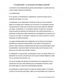 La planeación: un proyecto de trabajo docente