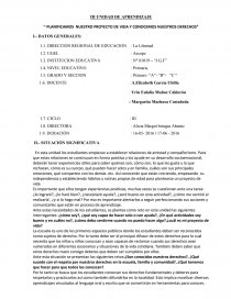 “ PLANIFICAMOS NUESTRO PROYECTO DE VIDA Y CONOCEMOS NUESTROS DERECHOS”. Página 1