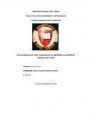 APLICACIÓN DE LAS TRES TRILOGIAS DE LA EMPRESA A LA EMPRESA “DERICK FAST FOOD”