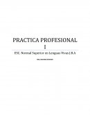 PRACTICA PROFESIONAL I ESC. Normal Superior en Lenguas Vivas J.B.A REA, MALENA SOLEDAD