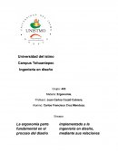 La ergonomía parte fundamental en el proceso del diseño implementado a la ingeniería en diseño.