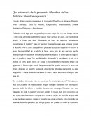 Que retomaría de la propuesta filosófica de los distintos filósofos expuestos.