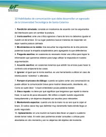 10 habilidades de comunicación que debe desarrollar un egresado de la universidad tecnológica. Página 1