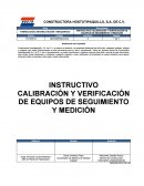 CALIBRACIÓN Y VERIFICACIÓN DE EQUIPOS DE SEGUIMIENTO Y MEDICIÓN