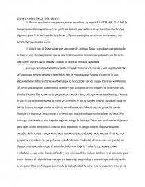 CRITICA PERSONAL DEL LIBRO. Página 1