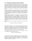 PARTIMONIO Y MEDIO AMBIENTE DEL ECUADOR