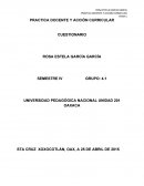 PRACTICA DOCENTE Y ACCIÓN CURRICULAR CUESTIONARIO