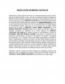 RESOLUCIÓN DE MEDIDA CAUTELAR.