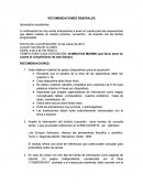 RECOMENDACIONES GENERALES.