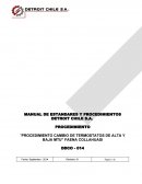 Procedimiento Cambio de termostatos de alta y baja MTU Faena Collahuasi