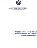 Análisis crítico sobre el manifiesto de la sociedad civil del Táchira contra el cierre de la Frontera.