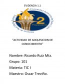 Actividad de adquisicion de conocimiento. Clasificacion de hardware y software que intervienen en un sistema computacional