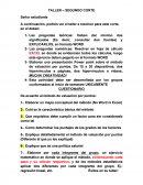 A continuación, podrán ver el taller a resolver para este corte, en el deben