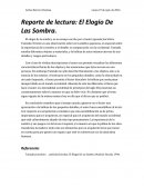 Reporte de lectura: El Elogio De Las Sombra.