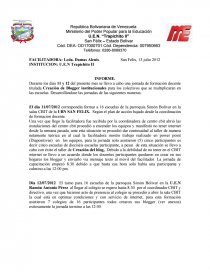 Ministerio del Poder Popular para la Educación U.E.N. “Trapichito II”. Página 1