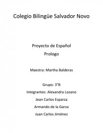 Proyecto de Español Prologo. Página 1