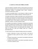 LA LABOR DE LA PSICOLOGIA CRIMINAL EN CAMPO