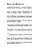 Sociología y Educación Reseña.