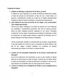 Preguntas de repaso. ¿Difieren el liderazgo y la gerencia? Si así fuera, ¿en qué?. Página 1