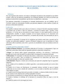 PRÁCTICAS COMERCIALES ESTABLECIDAS POR LA SECRETARIA DE ECONOMÍA. Página 1