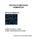 PROYECTO MÉTODOS NÚMERICOS MÉTODOS NUMÉRICOS