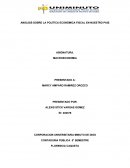 ANÁLISIS SOBRE LA POLÍTICA ECONÓMICA FISCAL EN NUESTRO PAIS