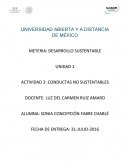 Conductas no sustentables.