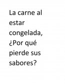 La carne al estar congelada, ¿Por qué pierde sus sabores?.